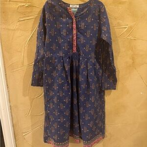 Pakistani/infian Charming Navy Floral Kids Dress for girls 8/9